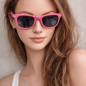 Vintage Barbie Pink Wayfarer Sunglasses Retro 80s 90s Mod Glam UV NEW